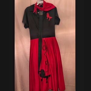 Back and Red Poodle Dress